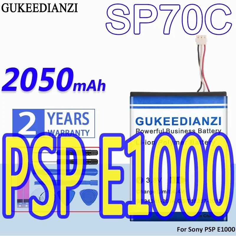 Bateria o dużej pojemności GUKEEDIANZI SP70C 2050mAh dla Sony PSP E1000 E1002 E1004 E1008, bezprzewodowy zestaw słuchawkowy 7.1