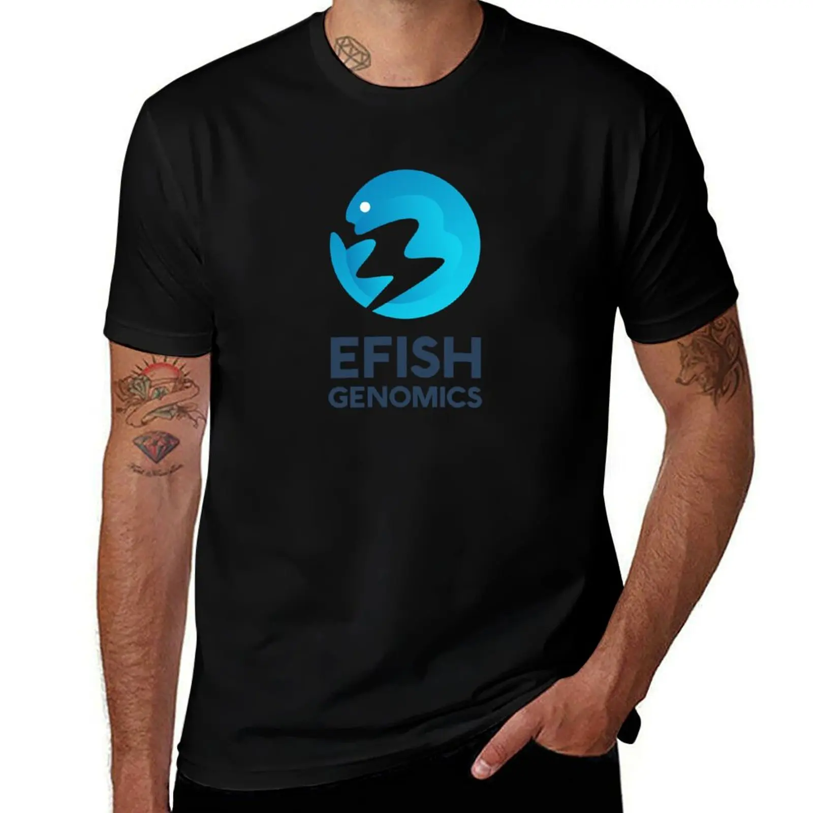 

EFISH Genomics Logo With Text T-Shirt Fashion Pattern Printed Tee Shirt