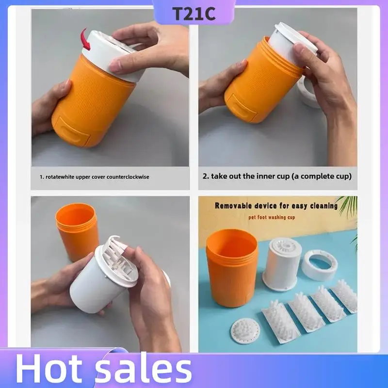 

T21C Pet Foot Wash Cup Dog Going Out To Clean Beauty Foot Wash Magic Intelligent Automatic Foot Wash Bath Cup Tool