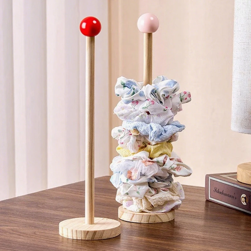 Wooden Hair Band Holder Children Rubber Band Hair Rope Bracelet Storage Rack Display Shelf For Watches Bracelets Scrunchies