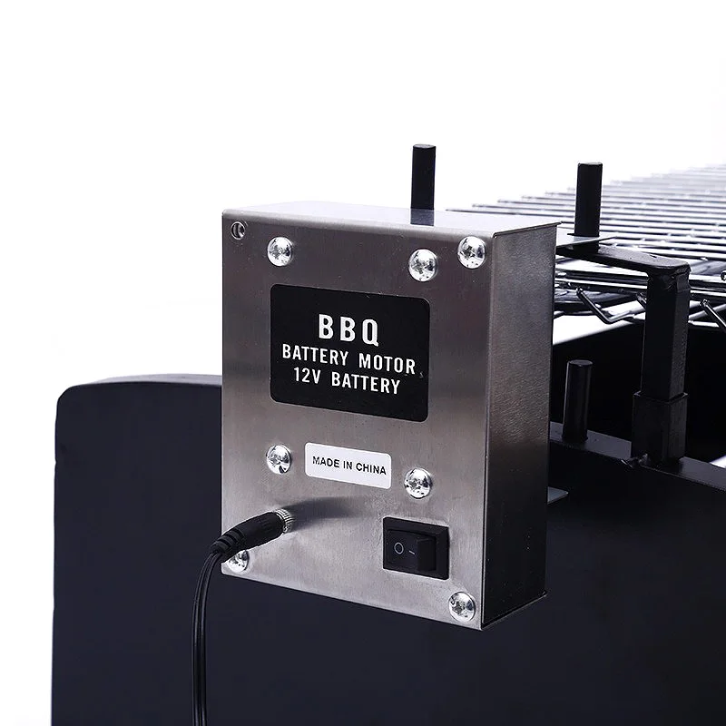 12V Automatic Stainless Steel Motorised Rotisserie Cypriot Rotating Charcoal Grill for Outdoor Camping Barbecue Grill
