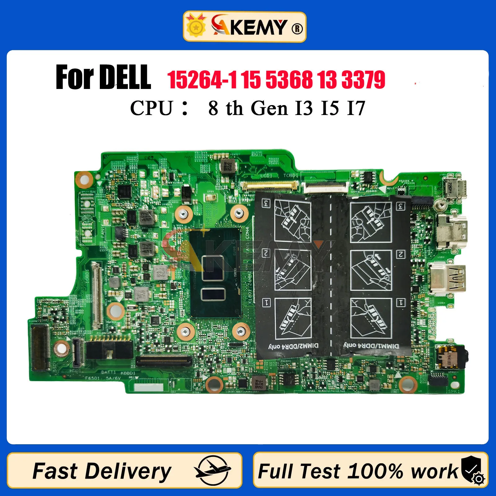 

15264-1 Notebook Mainboard For DEL Inspiron 7368 7378 7569 7579 Laptop Motherboard CN-0XDV20 XDV20 0809FW 00M56T 100% Tested OK