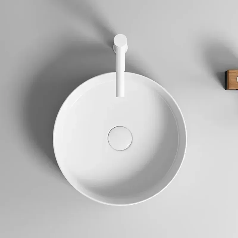 

Round Washbasin, Small-sized Washbasin for Home Balcony Modified Acrylic Bathroom, Mini Single Basin Small Round Basin