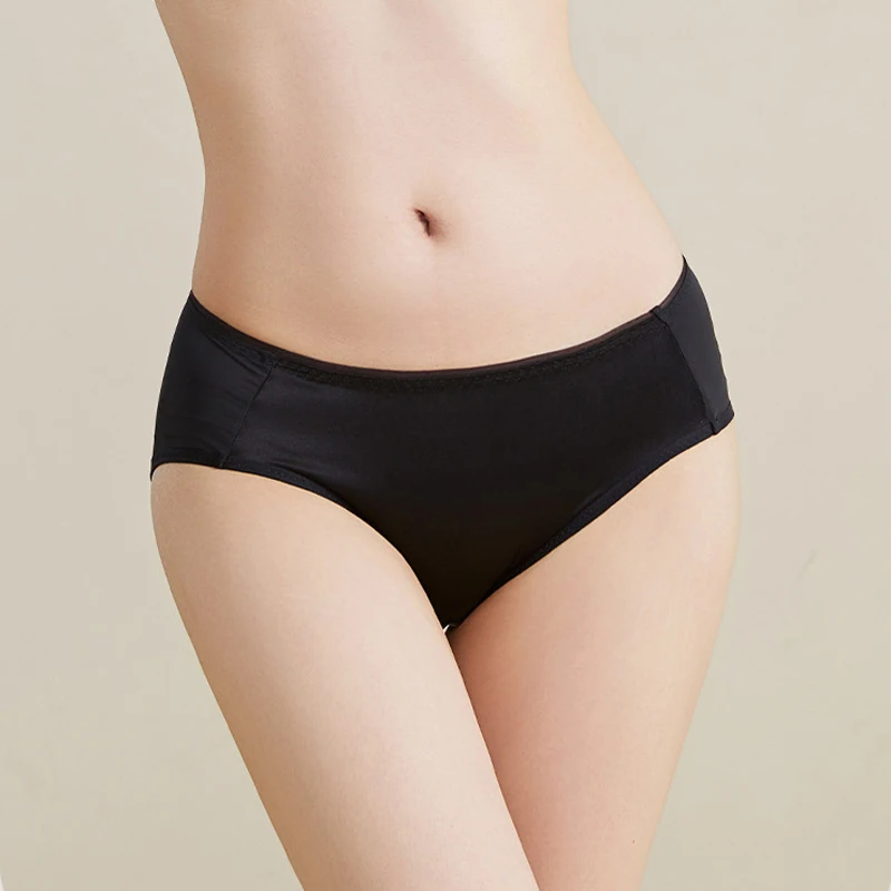 6A Grade Mulberry Silk French Briefs Antibacterial Thermoregulating Skin-friendly Nude Feel Underwear for Women