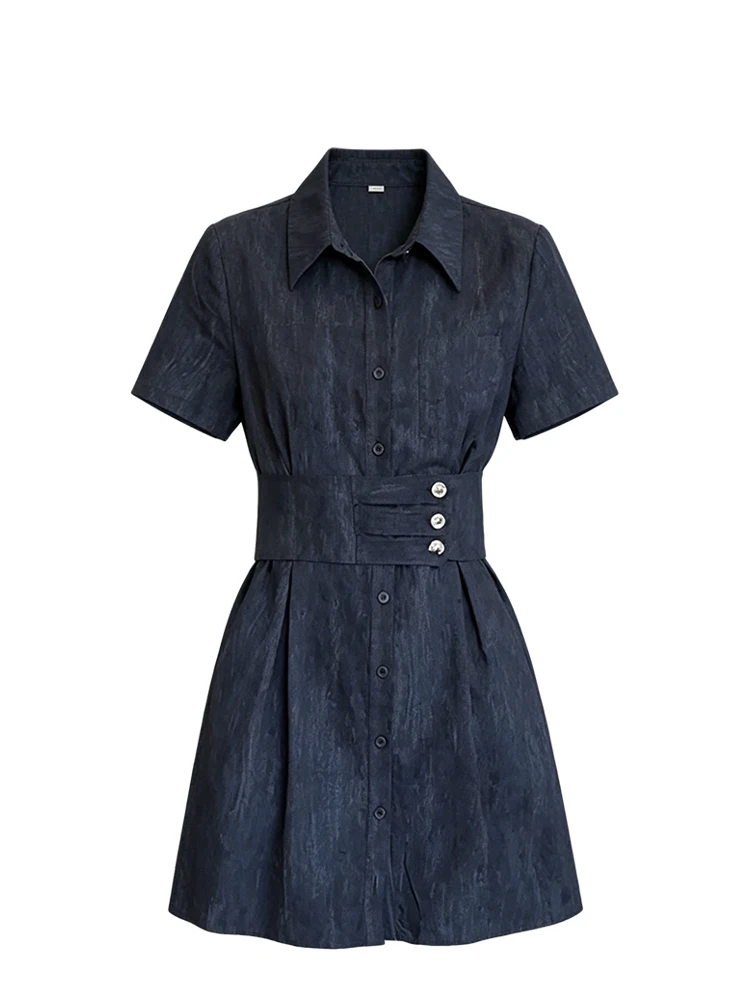Summer New Style Women's plus Size Dress Waist-Cinching Fashionable Casual Short Sleeve Princess Skirt Chinese Design