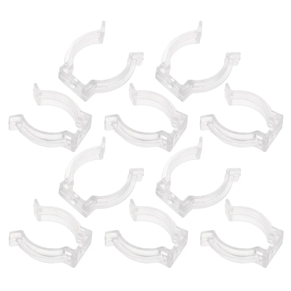 

10Pcs Transparent Light Tube Clips Milky White Round Buckle Secure Fix Fluorescent LED Tubes Ceiling Lamp Clip Home Office