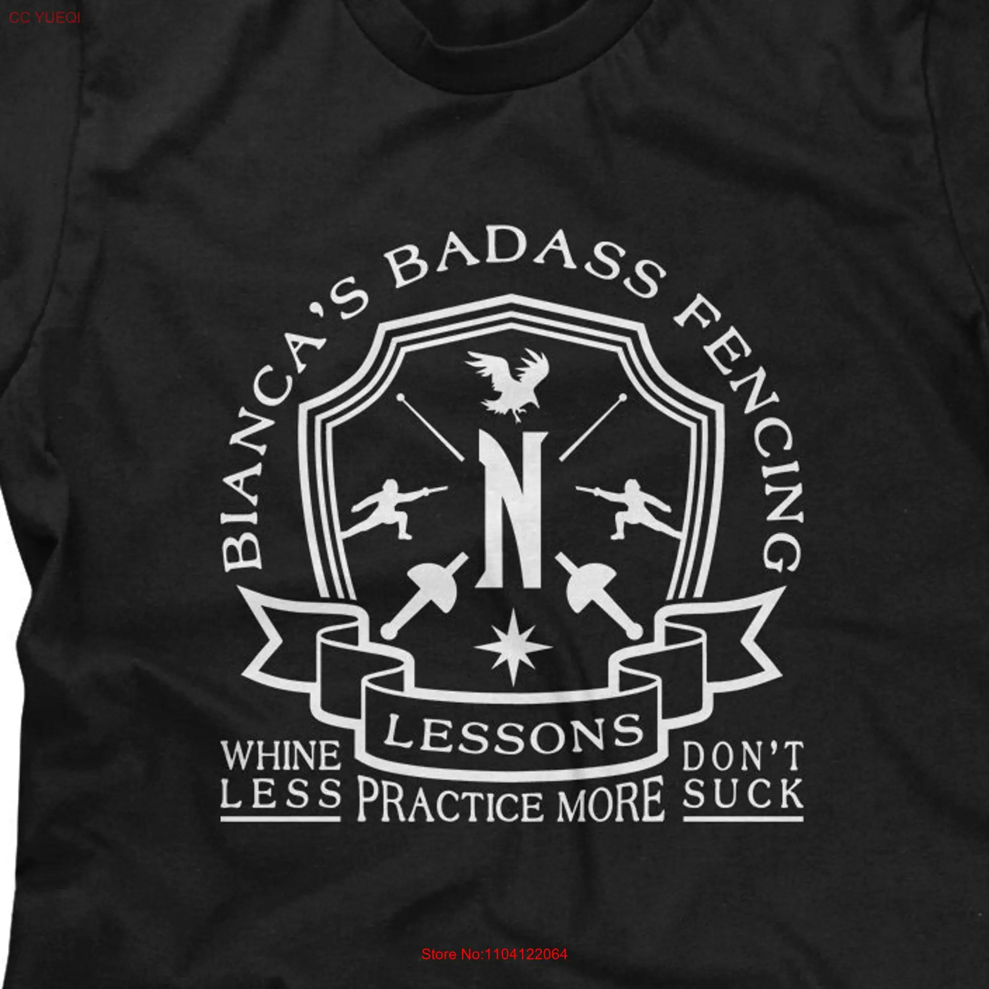 Bianca's Badass Fencing Lessons Mens T shirt or Funny Pop Culture long or short sleeves