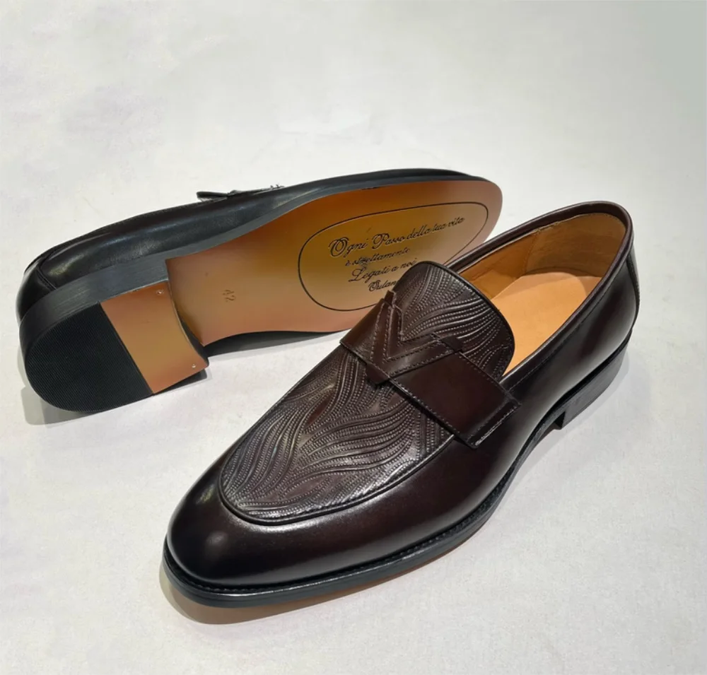 Men\'s Luxury Casual Monk Strap Shoes Cow Leather Crocodile Print Slip-On Loafers Formal Dress Shoes for Wedding Party