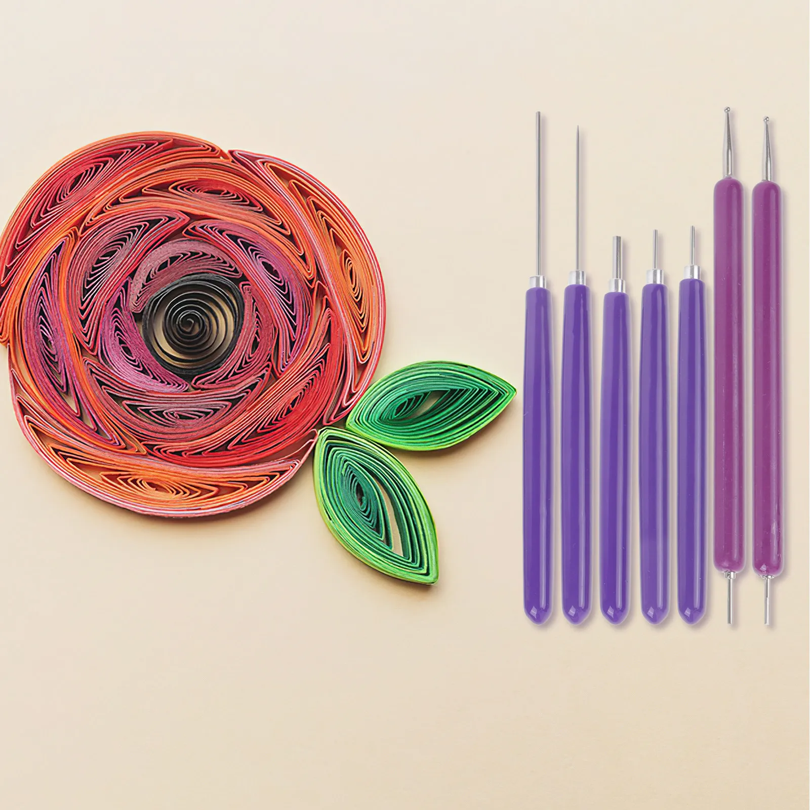 1Set Quilling Pen Tools Set Comfort Grip Rolling Pens with Center Slot for Quilling Paper Beads DIY Paper Crafts Scrapbooking