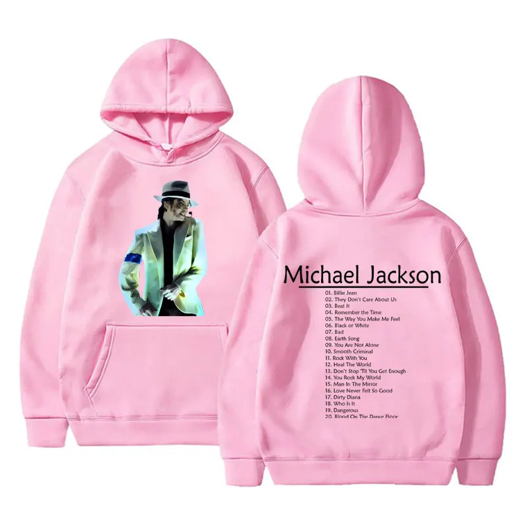 Vintage Michael Jackson Double Sided Print Hoodie Men Women Hip Hop Punk Rock Sweatshirt Men's Fleece Casual Oversized Hoodies - Image 6