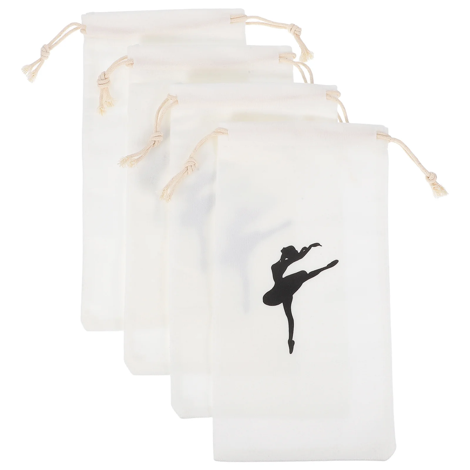 

4Pcs Ballet Shoe Bag Stylish Dancer Pattern Portable Lightweight Storage Pouches for Women Ballet Shoes Bag for Women