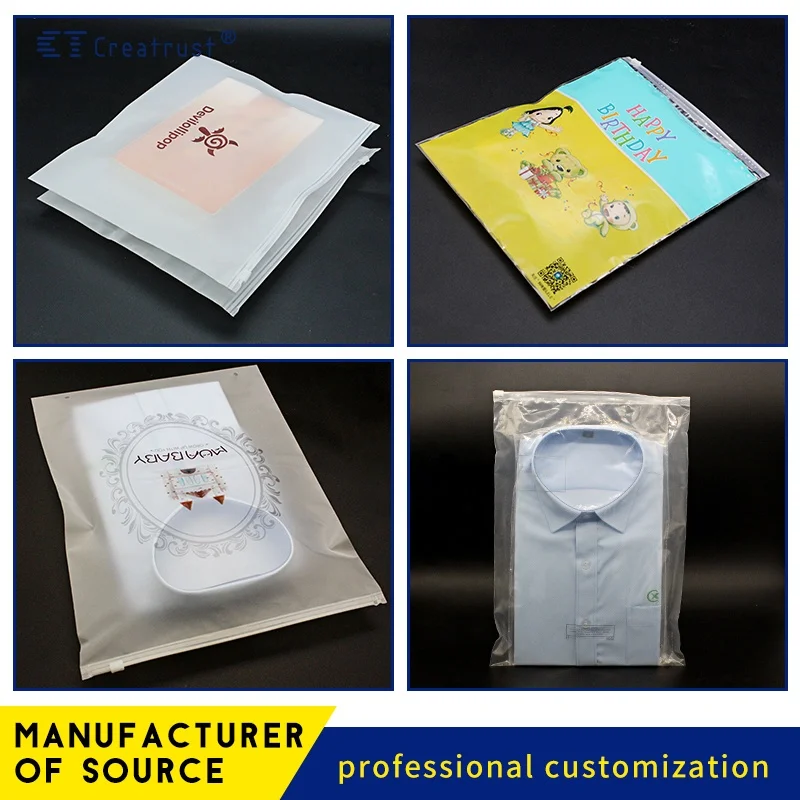 Custom. zgcx benutzer definierte Logo-Beutel matt bedruckter Druck verschluss für Kleidungs paket PVC-Kleidung Verpackungs tasche kunden spezifischer Kunststoff-Reiß verschluss