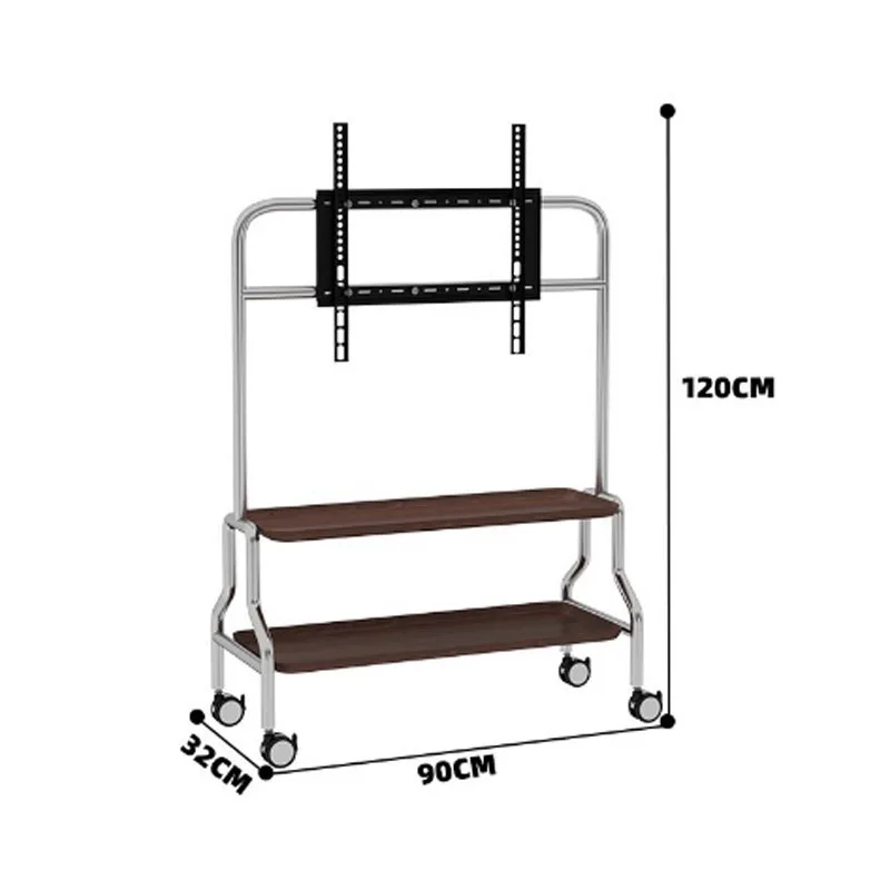 TV Movable Stand LCD TV Teaching Floor Type Modern Conference Stainless Steel Metal Cart Rack