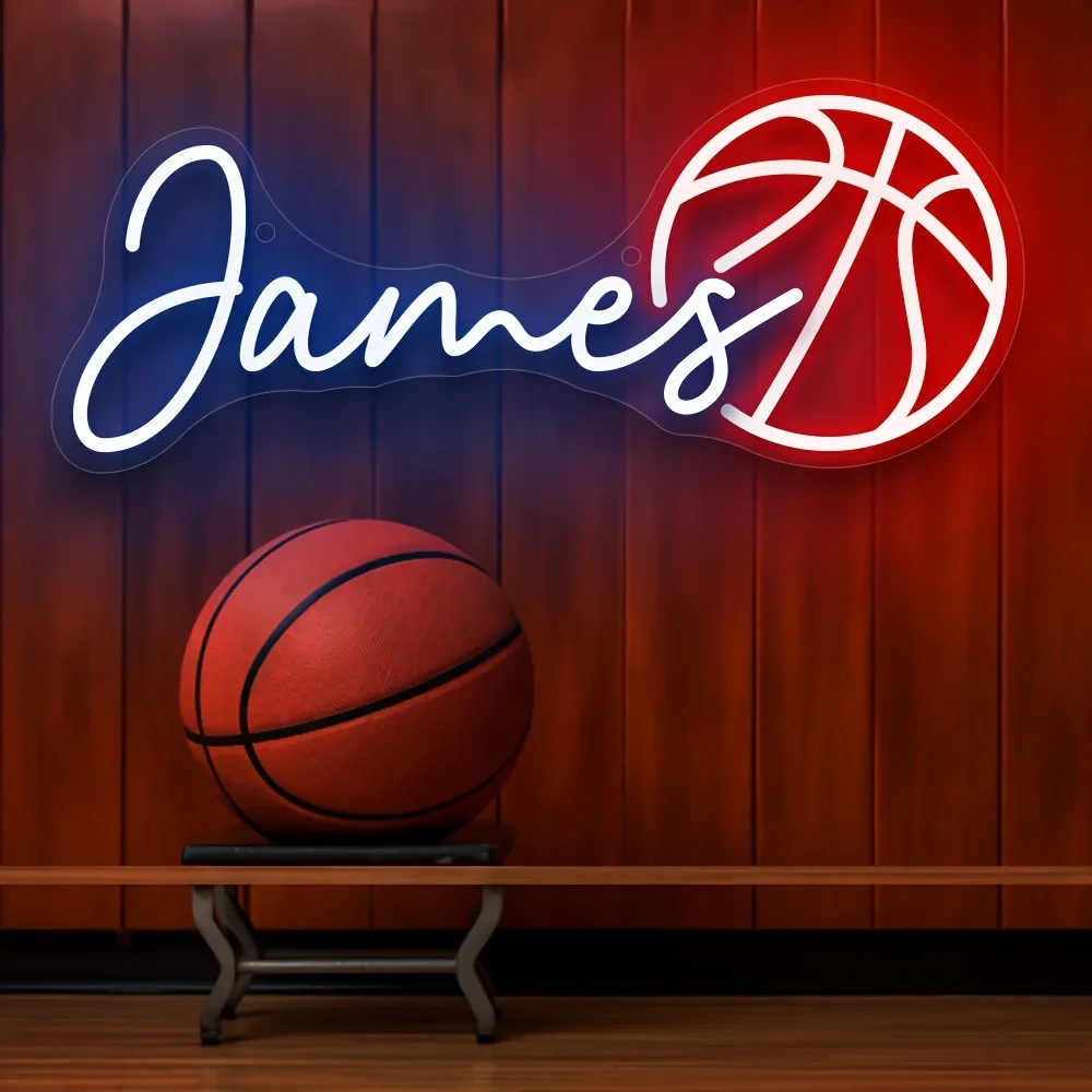 

Custom Basketball Neon Sign USB Powered Adjustable LED Brightness Customizable Design for Gift Birthday Customized Neon Signs