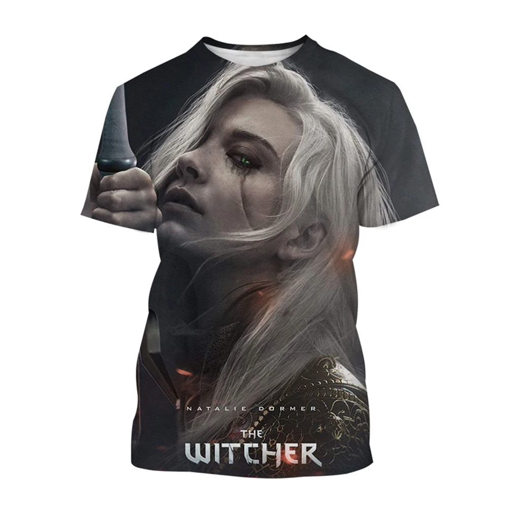 أحدث ويتشر ثلاثية الأبعاد تي شيرت مطبوع موضة لعب الأدوار لعبة ويتشر كينغ قاتل عادية Harajuku تي شيرت محايد