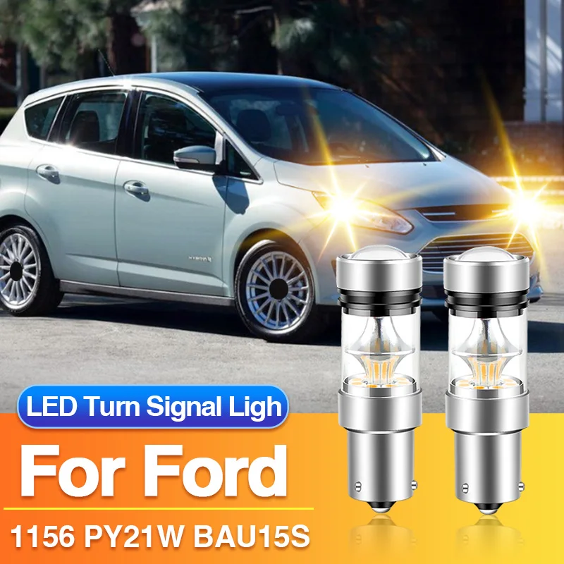 2 Piezas 1156 PY21W LED Luz de Señal de Giro BAU15S Bombilla Amarilla para Ford B-Max/Ka/Mondeo 4/S-Max/Galaxy/Ka+ 3/C-Max 1 2 Canbus 12V