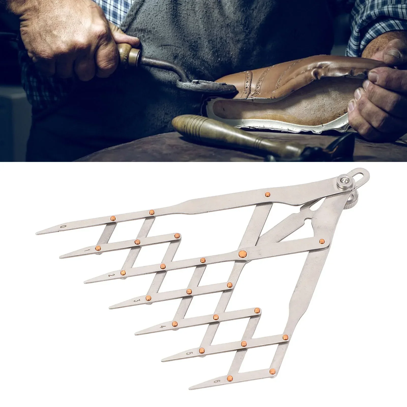 Equal Distance Measuring Ruler Stainless Steel Equidistant Ruler Equal Space Divider Leather Belt 5/7 Teeth With Lock Function