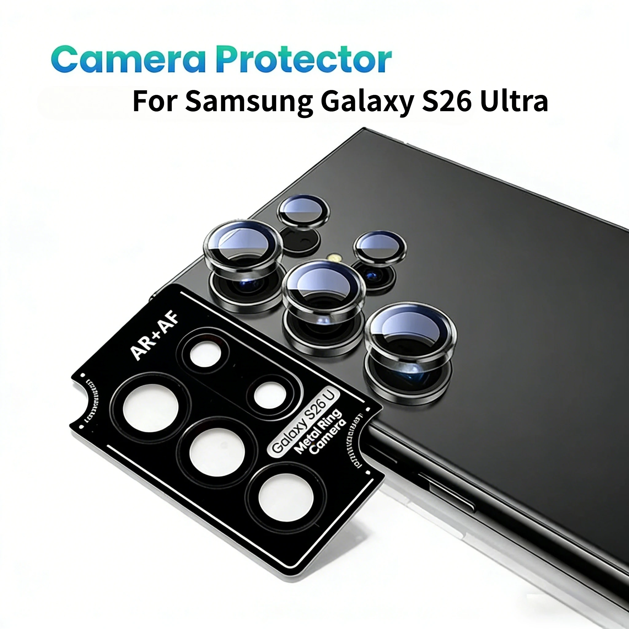 

Защитная пленка для стеклянных линз 8K Ultra HD для Samsung Galaxy S26 Ultra Plus, металлическое кольцо для линз, защитный чехол для камеры