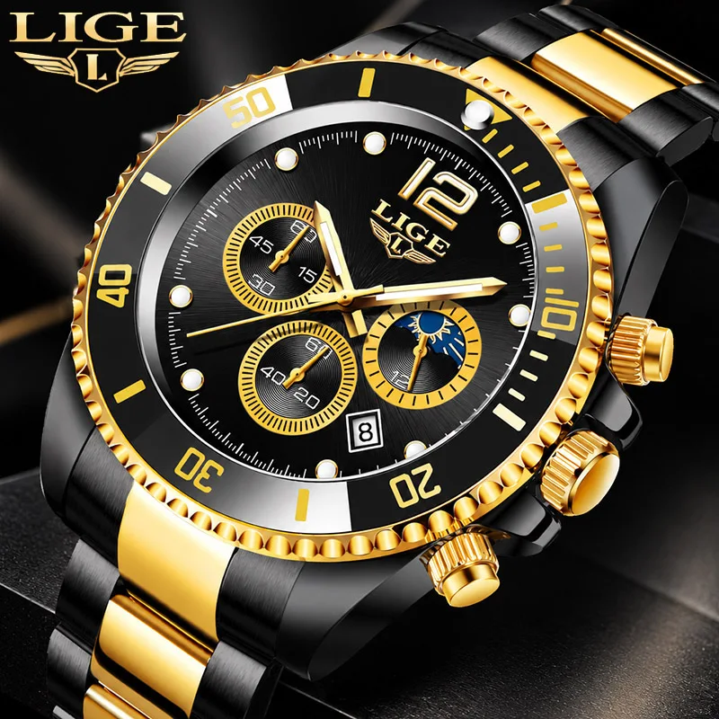2026 New LIGE Mens Watches Top Brand Luxury Fashion Quartz Watch for Men Waterproof Sports Date Chronograph Relogios Masculino