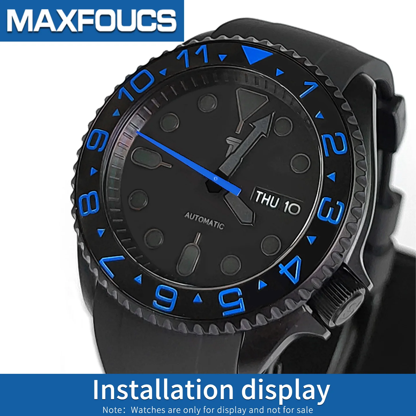 Schräge Keramik-Lünetteneinlage 38x30,6mm MOD SKX007 SKX Divers Passend für 31,5x30,5mm Kristallglas Schwarzes Uhrenzubehör – Detail 4