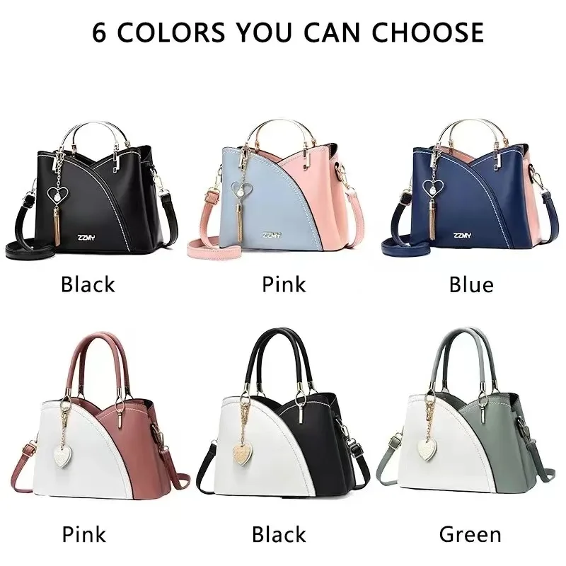 Woman PU Leather Handbag Large Capacity Ladies Grid Shoulder Bag Fashion Casual Luxury Designer Patchwork Crossbody Pack 2023