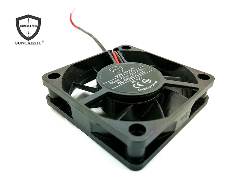 Guncaizhu Max tingkat aliran udara 6cm 6015 DC 12V Ganda bantalan bola Power Supply Case kipas pendingin 60*60*15MM