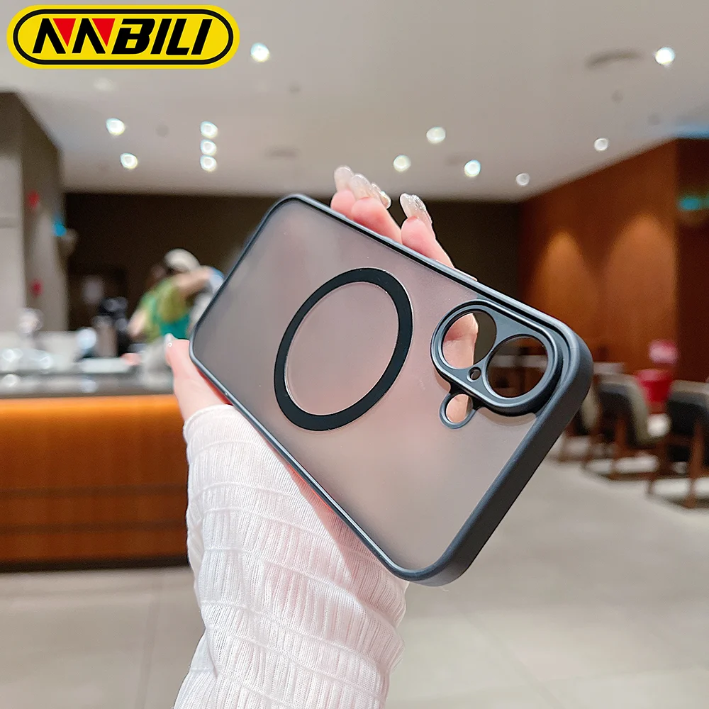 Luxury Matte Magnetic For Magsafe Wireless Charge Case For iPhone 16 15 14 13 11 12 Pro Max Plus XS Max XR X Armor Cover funda