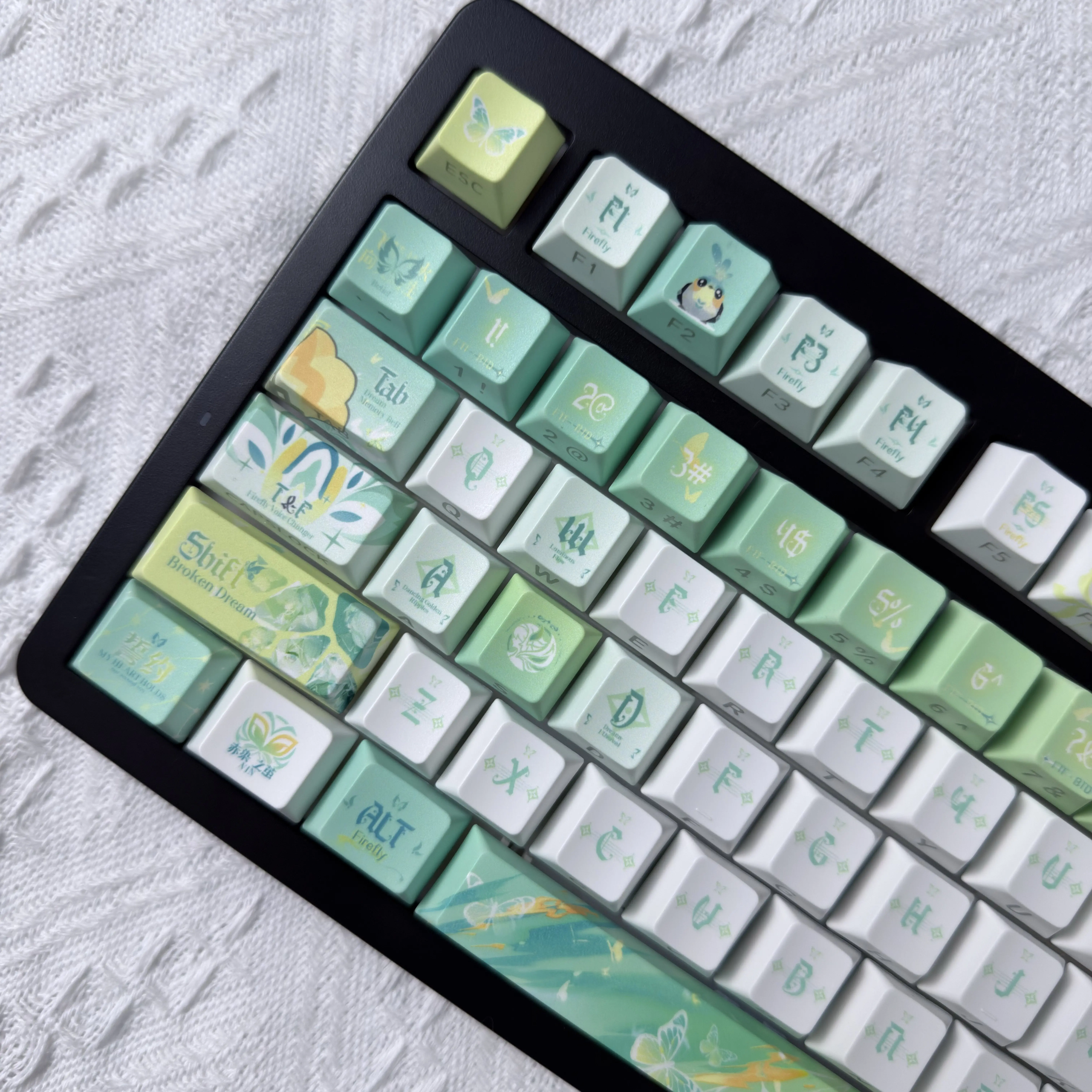 122 Keys Honkai: Star Rail‌ Firefly Keycaps Cherry MOA PBT Side Engraved Dimensional Custom Game Key Cap for Mechanical Keyboard