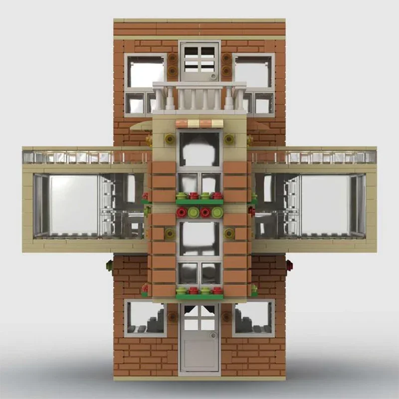 City Street View modello Moc Building Bricks Kongming Lock Crossor House Technology Blocks regali giocattoli di natale set fai da te assemblaggio