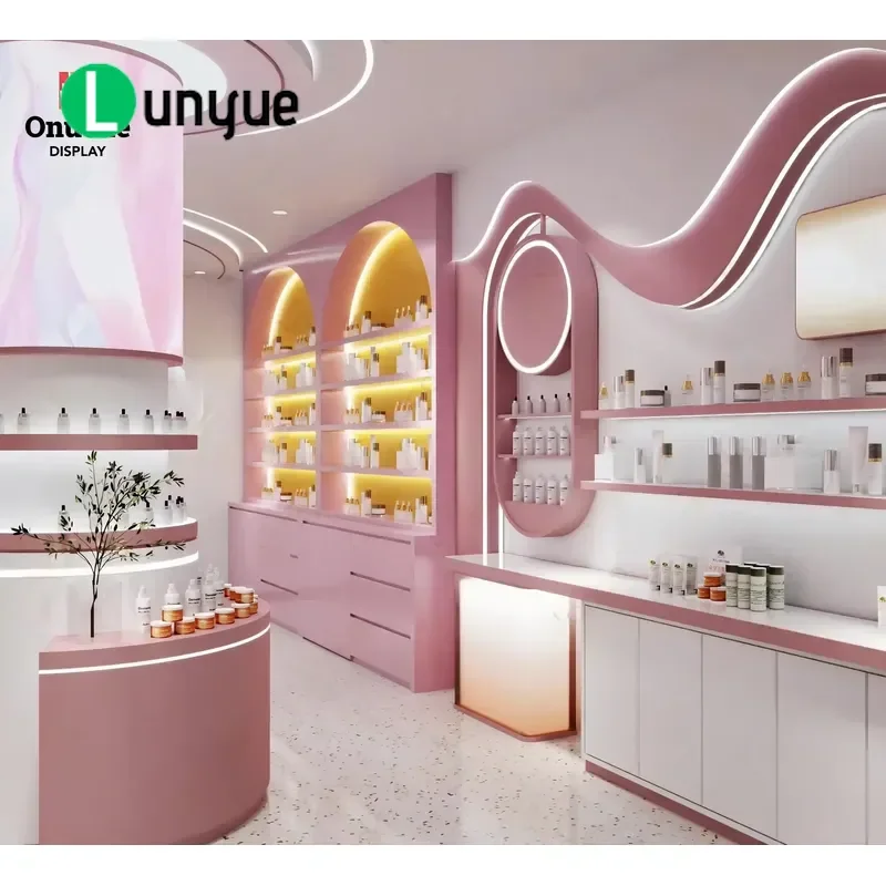 High End Cosmetic Display Cabinet Beauty Product Display Rack High Quality Storage Shelf for Makeup Organization