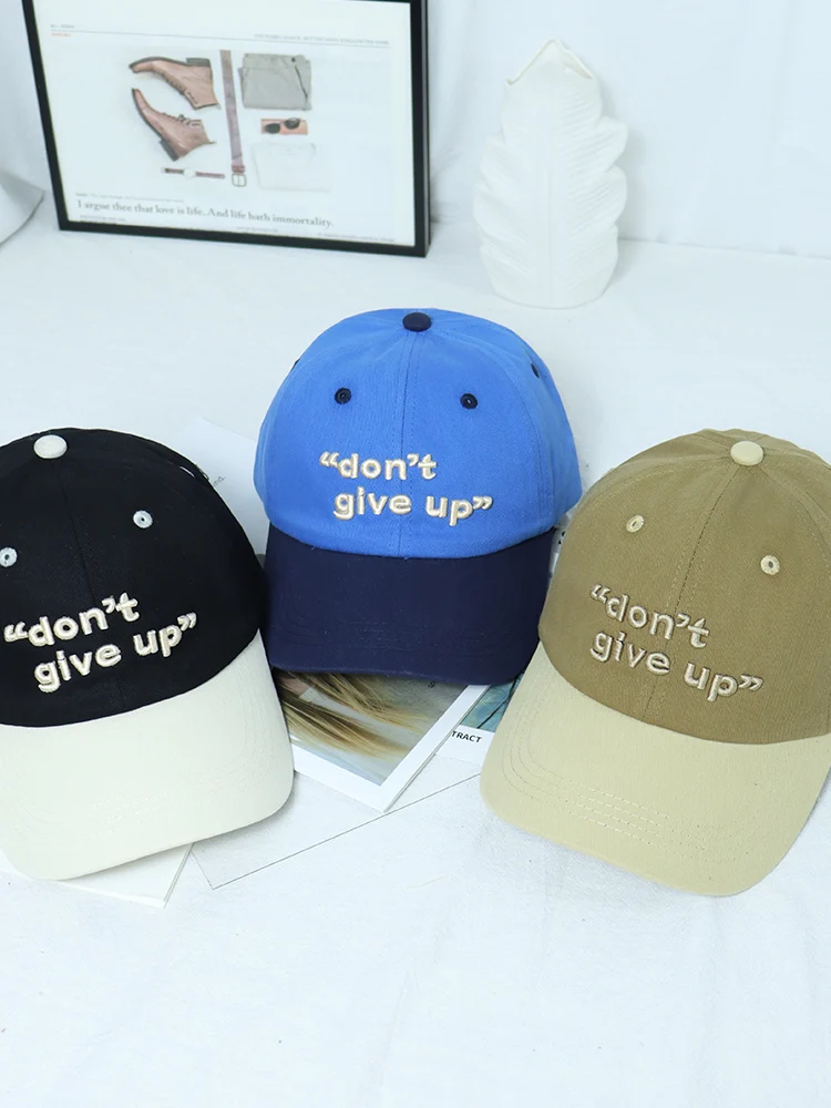 New Color Matching Baseball Cap Ladies All Match Show Face Small Deep Hat Embroidery Letters High-grade Men's Mandibular Caps