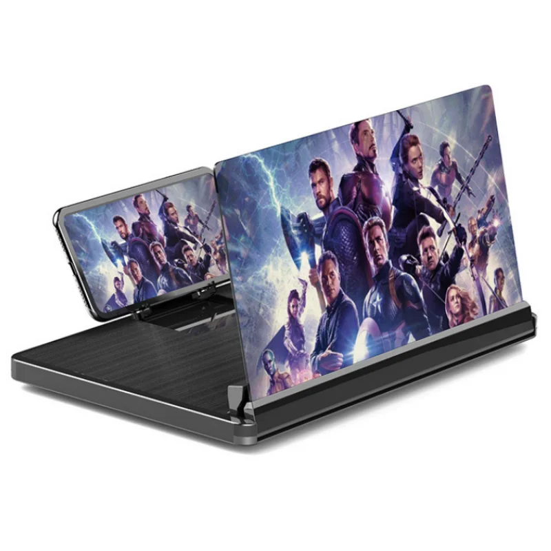 12 Inch Folding Mobile Phone Magnifying Glass Video Magnifying Glass 3D Mobile Phone Screen Magnifying Glass Desktop Bracket