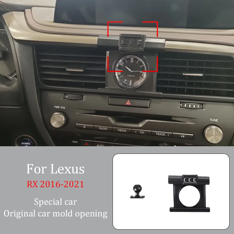 Car Phone Holder For Lexus RX 2016-2021  Wireless Charger Automatic Clamping  360° Rotating Navigation Bracket