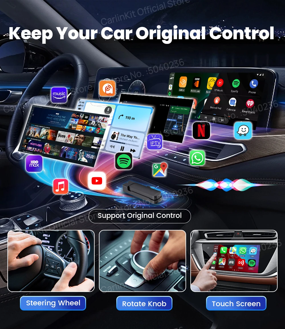 CarlinKit FireDrive Link Pro 3-in-1-Wireless-Adapter Wireless Android Auto CarPlay HDMI für Fire TV Stick Lite/Max/HD Play Video – Detail 12