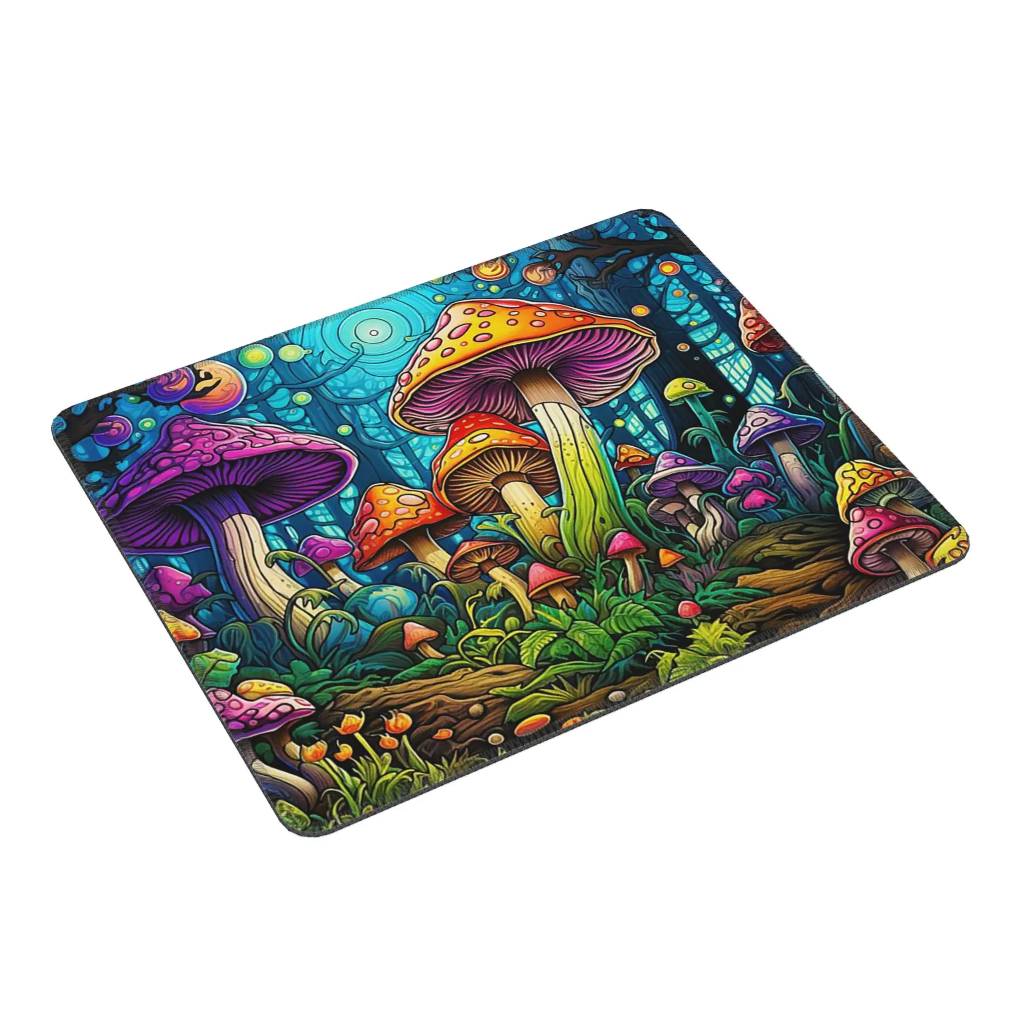 Psychedelic Mushroomsprin Mouse Pad Computer Keyboard Mouse Mat Gamer PC Laptop Desk Mat Office Accessories Table Mats