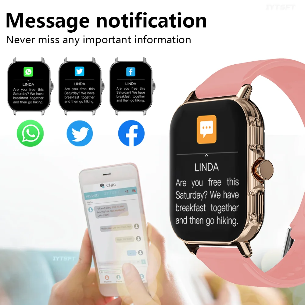 2024 Smart Watch H6 1.73\' Full Touch Screen Sports Fitness Watch Bluetooth Call Health Monitoring Men Women Smart Watch Gift