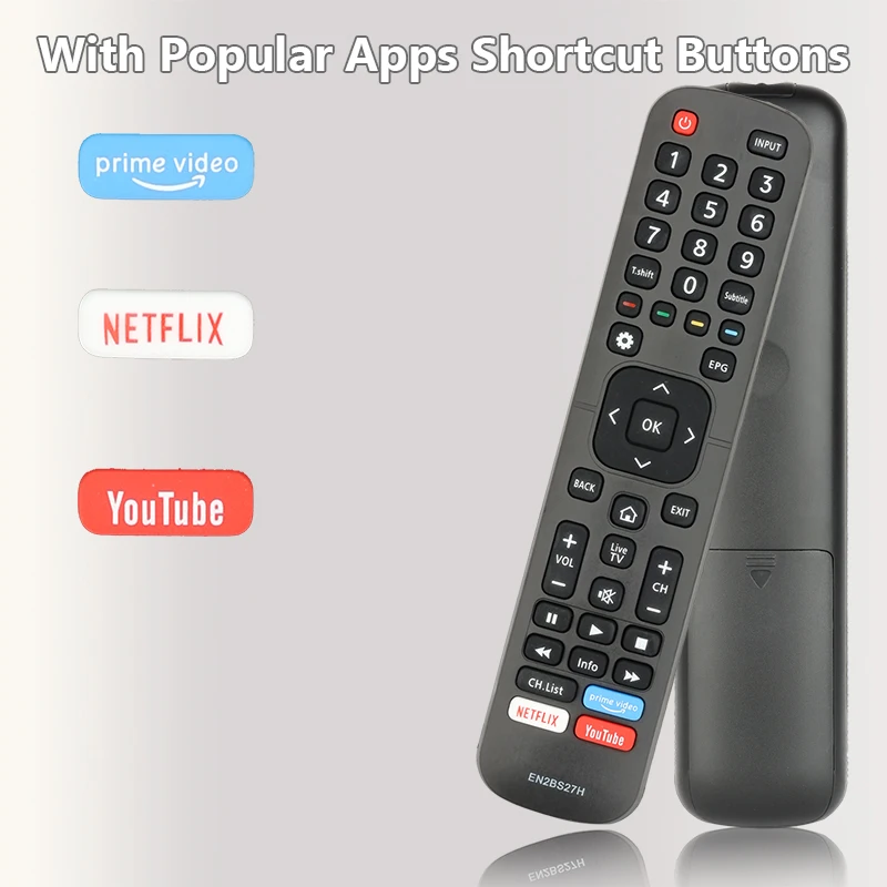 جهاز تحكم عن بعد بديل للتلفزيون الذكي Hisense ، Netflix ، PrimeVideo ، أزرار يوتيوب ، EN2BS27H ، 43A7100F #4