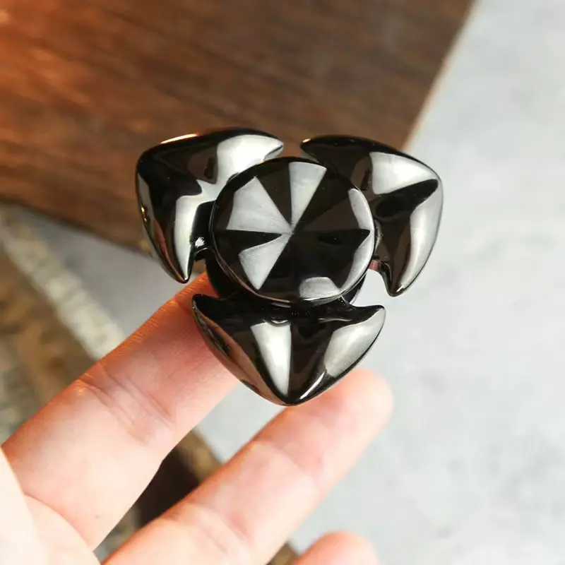 Squid Fidget Spinner in acciaio inossidabile a tre lame a manovella Spinner per adulti ADHD Fidget Toy Elegante Fidget Toy Regalo per adulti