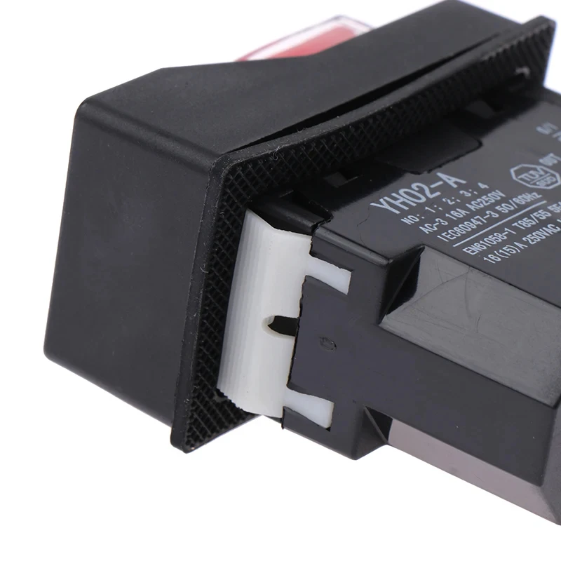 YH02A 250VAC Elektromagnetische Drucktastenschalter, Startschalter für Maschinen und Werkzeugausrüstung, wasserdichter Sicherheitsschalter IP55 16A – Detail 5