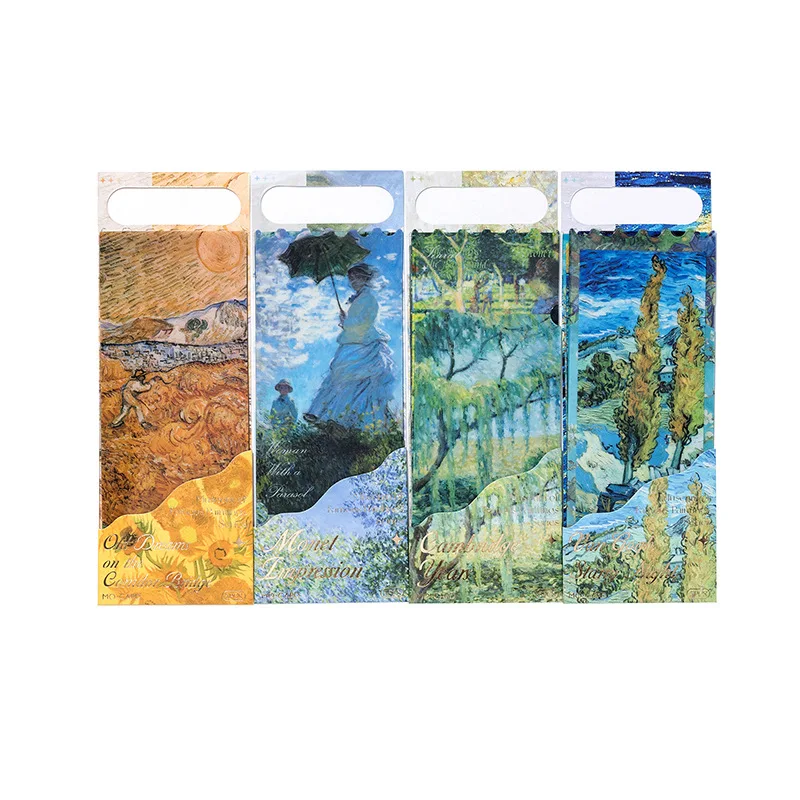 5 Pcs Museum of Famous Paintings Bookmark Pet Reading Book Mark Vintage Rustic Oil Painting Book Page Marker Stationery Supplies