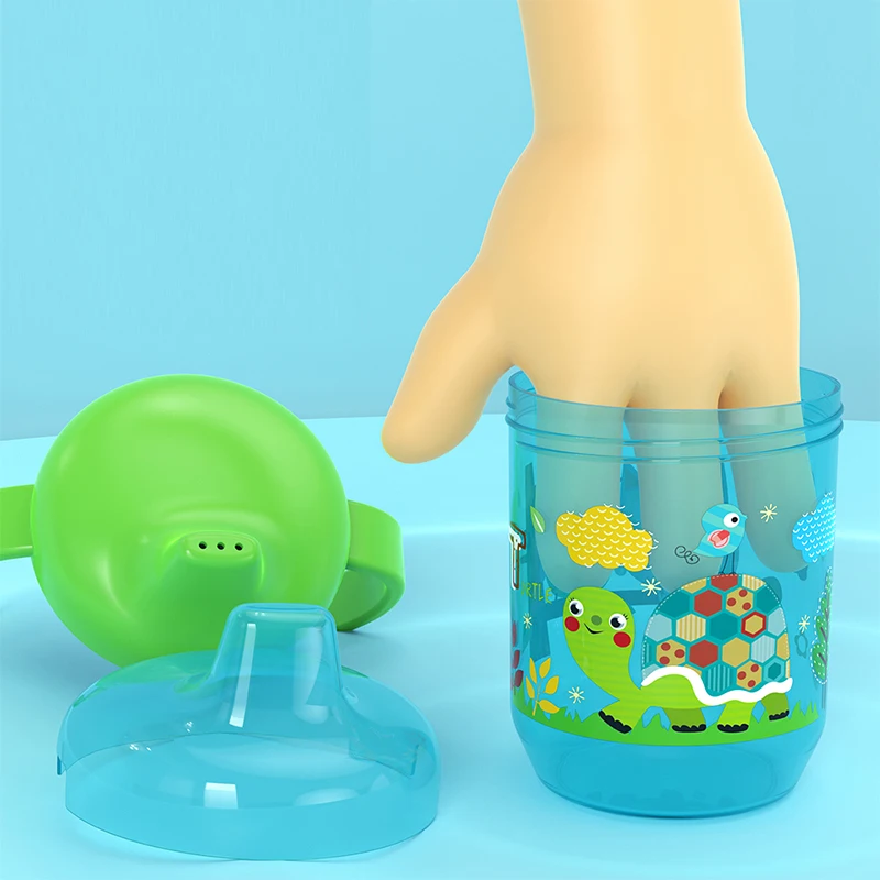Baby Duckbill Drinking Cup Wide Mouth Cup Double Easy-grip Handle for Tiny Hands,for Toddlers Transition to Independent Drinking image 4