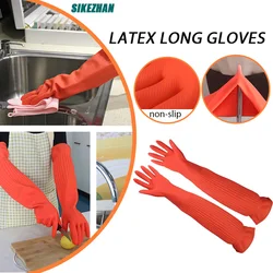 38/45/56cm Rubber Gloves Household Kitchen Gloves for Cooking Waterproof Non-slip Protection Glove Wash Dishes Cleaning Tool