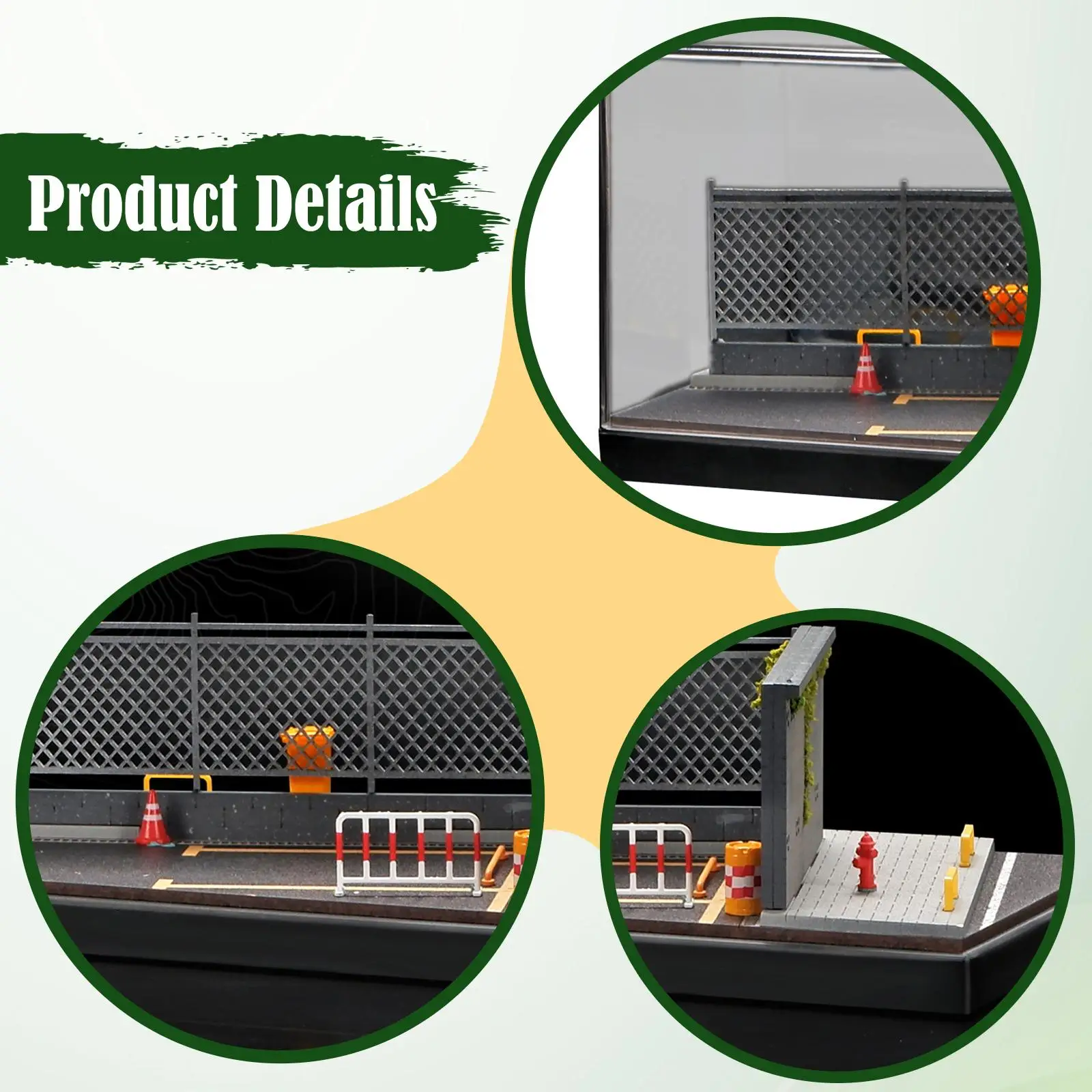 1/64 Scale Car Model Display Case Layout Organizer Realistic Collectible Ornament Scenery Diecast Car Garage Desktop Decor