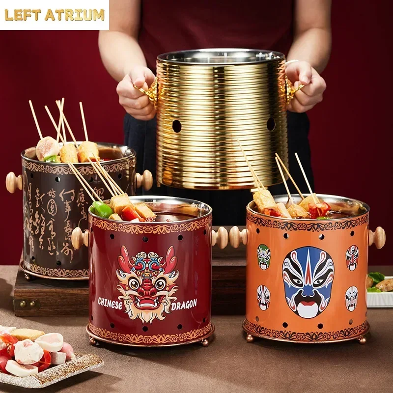 Alcohol Stove Hot Pot National Style Retro Shabu Special Internet Celebrity Skewer  Spicy Skewer Bobo Chicken Pot