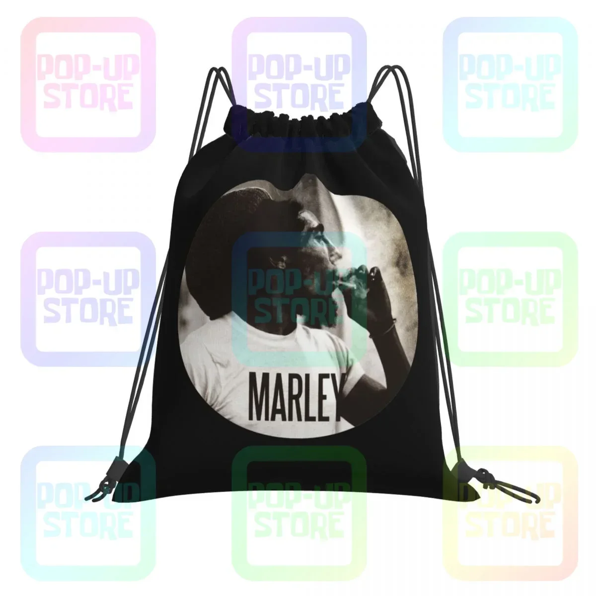 

Bob Marley Smoking Reggae Drawstring Bags Gym Bag Travel Training Sports Style School Sport Bag