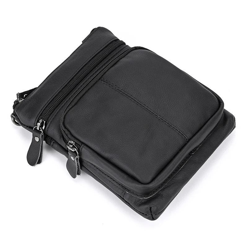 Casual top layer cowhide men\'s crossbody bag small shoulder bag outdoor waterproof mini waist bag for male phone pouch crossbody