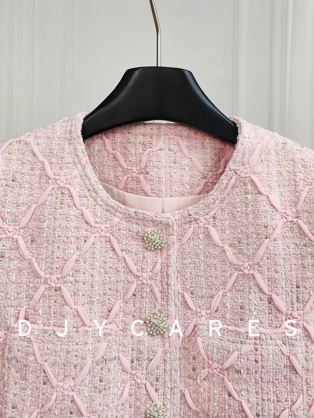 New Lingge pink jacket three-dimensional top big size