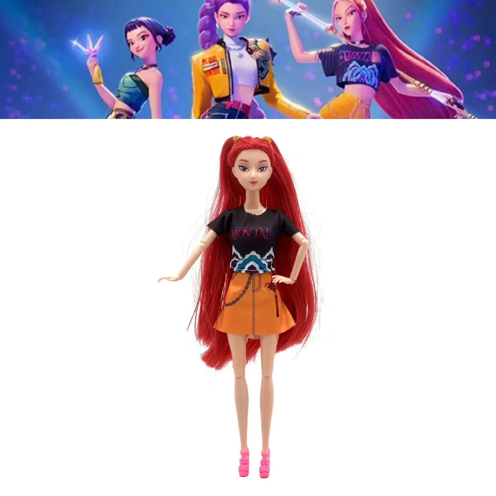 @_@11in Kpop Demon Hunters Action Figure K-POP Demon Slayer Vinyl Doll Rumi Zoey Mira Character vinyl figurine Fan Club Gifts_@