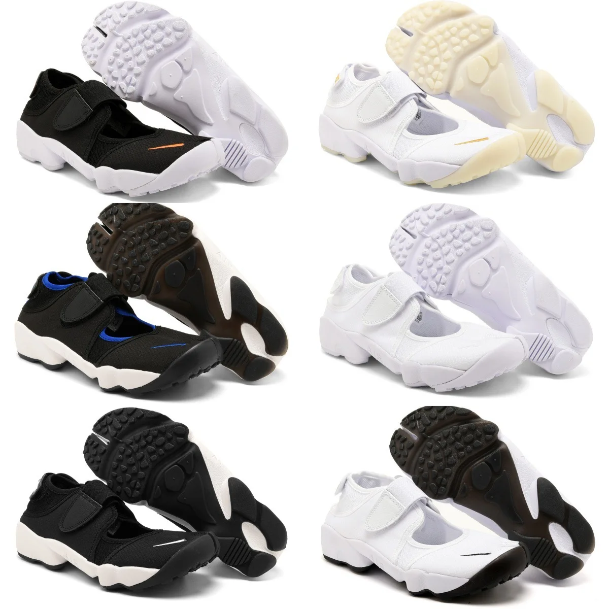

Men's Breathable Beach Shoes Ninja Style Sports Couple Sandals Comfortable Rubber Sole Flat Heel Magic Tape Easy Wear