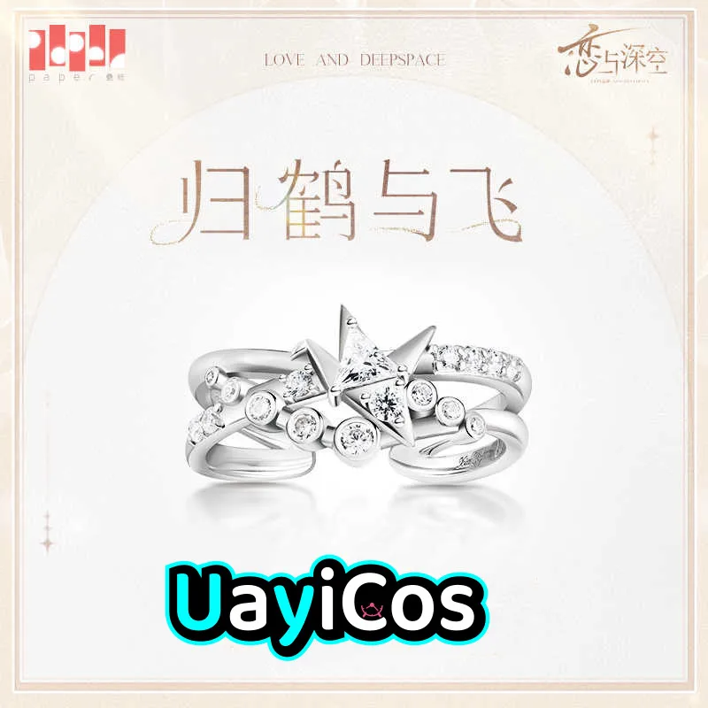 Official Love and Deepspace Caleb Sylus Rafayel Zayne Adjustable Rings For Women Exquisite Simple Ring Set Jeweller
